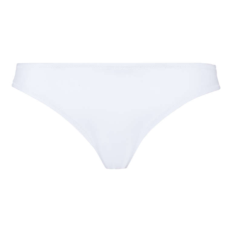 Solid Midi-bikinihose Für Damen - Frise - Weiss