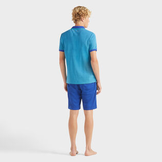 Men Organic Cotton Polo Shirt Solid Marrakech back worn view