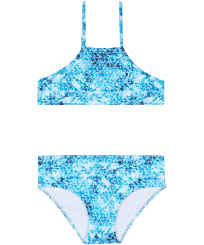 女童 Brassiere Flowers 扎染两件式泳衣 Navy 正面图