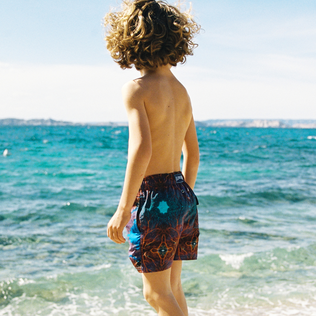 Boys Stretch Swim Trunks Red Gorgonians Vilebrequin x 1Ocean