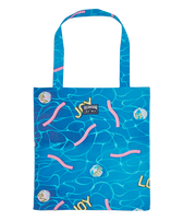 Tote Bag Side Ways - Vilebrequin x Joel Mesler Hawaii blue 正面图