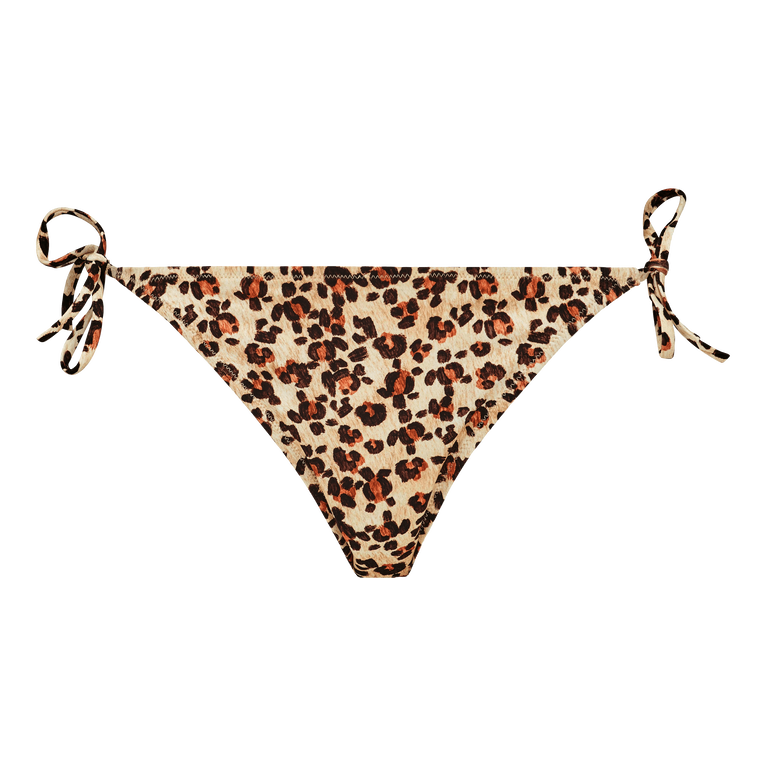 Slip Bikini Mini Donna Con Laccetti Turtles Leopard - Costume Da Bagno - Fou - Giallo