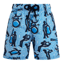 Boys Stretch Swim Shorts- Vilebrequin x Blue Note Earthenware 正面图