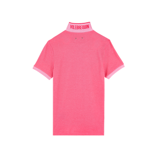 Men Organic Cotton Polo Shirt Solid Petunia back view