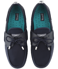 Mocasines de color liso para hombre Lazulii blue vista frontal