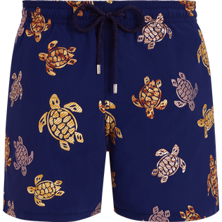 Men Swim Shorts Embroidered Tortue Multicolore - Limited Edition Midnight front view