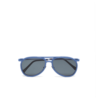 Gafas de sol de madera de color liso de VBQ x Shelter Storm vista frontal