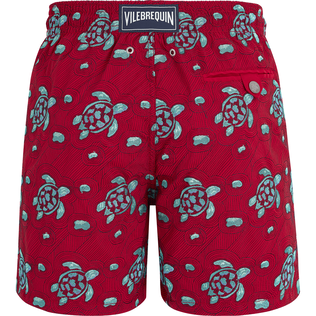 Turtles Jewels Badeshorts mit Stickerei für Herren – Limited Edition Rot Rückansicht