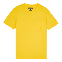 Camiseta de algodón orgánico de color liso para hombre Sol vista frontal