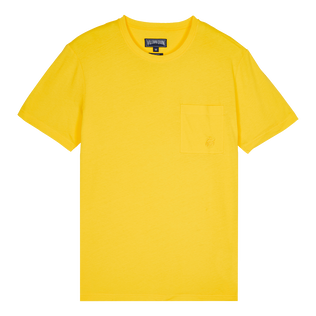 T-shirt uomo in cotone biologico tinta unita Sole vista frontale