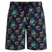 Men Long Swim Trunks Landscapes Turtles Midnight front view