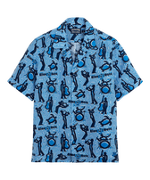 Chemise bowling en lin homme - Vilebrequin x Blue Note Faience vue de face