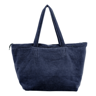 Bolsa de playa grande de color liso Azul marino vista trasera