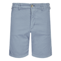 Men Cotton Bermuda Shorts Micro Flower Grey metal front view