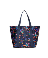 Large Neoprene Beach bag Disco Stars Navy front view