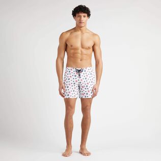 Bañador con bordado Micro Ronde des Tortues para hombre de edición limitada Blanco vista frontal desgastada