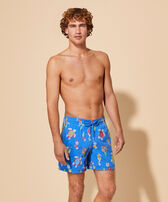 Men Swim Shorts Embroidered Mosaïque - Limited Edition Earthenware front worn view