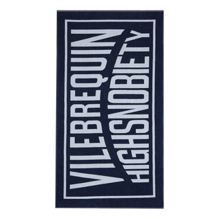 Logo Beach Towel - Vilebrequin x Highsnobiety Deep blue front view