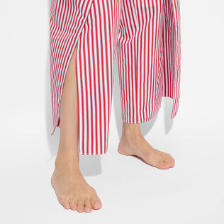 Women Organic Cotton Pants - Vilebrequin x Ines de la Fressange Poppy red details view 2