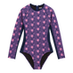 Women Long Sleeves One-Piece Rashguard Hypno Shell Navy front view