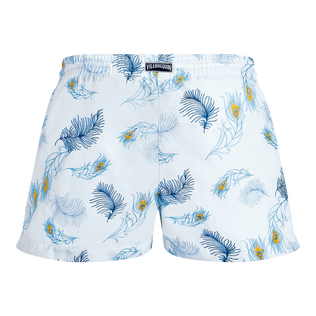 Pantalón corto de baño con bordado Eyes of the wind para mujer Blanco vista trasera