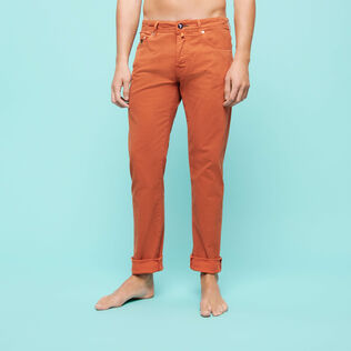 Pantalón de 5 bolsillos con estampado Micro Dot para hombre Rust detalles vista 2