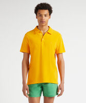 Men Terry Polo Shirt Solid Mango front worn view