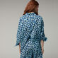 Women Organic Cotton Veil Shirt Turtles Leopard- Vilebrequin x Angelo Tarlazzi Thalassa back worn view