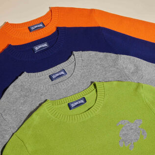 Men Wool and Cashmere Crewneck Sweater Turtle Ink details view 3
