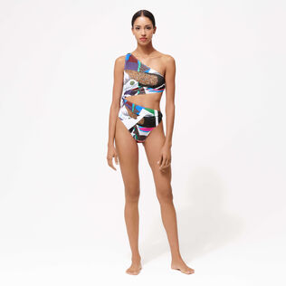 女士 Séduction 不对称连体泳装 - Vilebrequin x Deux Femmes Noires Multicolor 正面穿戴视图