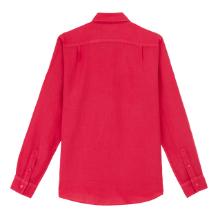 Camicia uomo in lino tinta unita Ribes vista posteriore