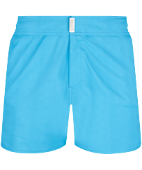 Bañador corto elástico con cintura lisa y estampado Prince de Galles para hombre Star anise vista frontal