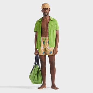 Tortues Multicolore Badeshorts mit Stickerei für Herren – Limitierte Serie Mocha Details Ansicht 1