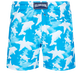 Men Ultra-light and packable Swim Shorts Clouds Hawaii blue back view