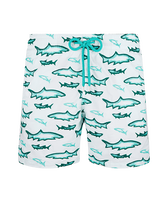 Men Embroidered Swim Trunks Requins 3D - Limited Edition Glacier front view