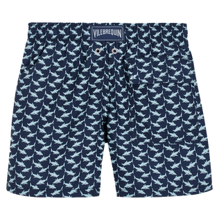 Boys Swim Shorts Net Sharks Azul marino vista trasera