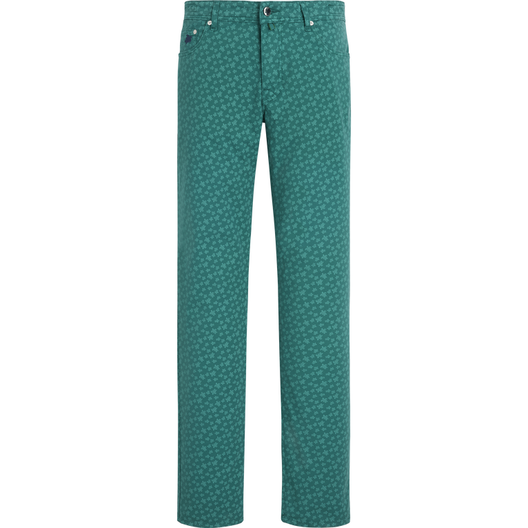Men 5-pockets Light Gabardine Pants Micro Ronde Des Tortues - Gbetta18 - Green - Size 34 - Vilebrequin