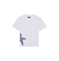 Camiseta de algodón orgánico con estampado Starlettes para hombre Blanco vista frontal