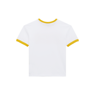 Camiseta en algodón orgánico con logotipo bicolor para niño Mango vista trasera