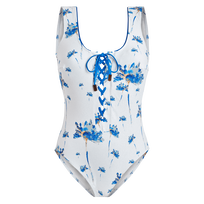Women One-Piece Swimsuit Herbier Off white front view