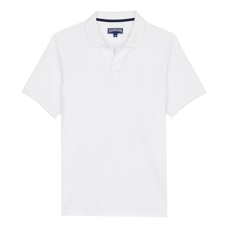 Solid Polohemd Aus Bio-baumwollpikee Für Herren - Palatin - Weiss - Größe S - Vilebrequin
