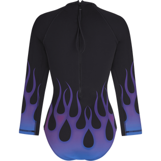 Costume intero donna rash guard a maniche lunghe Hot Rod 360° - Vilebrequin x Sylvie Fleury Nero vista posteriore