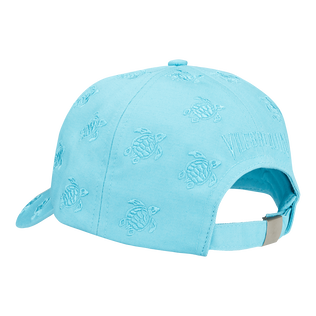 Embroidered Cap Turtles All Over Azure back view
