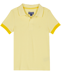 Polo en piqué de algodón de color liso para niño Popcorn vista frontal