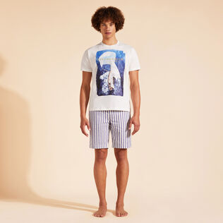 男士 Sailing Boat From The Sky 棉质 T 恤 Off white 正面穿戴视图