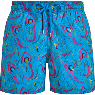 Men Swimwear Embroidered Camo Flowers - Limited Edition Hawaii blue 正面图