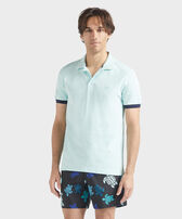 男士纯色棉质 Polo 衫 Pacific 正面穿戴视图