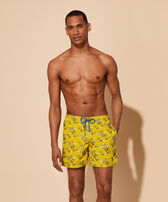 Men Swim Shorts Embroidered Flowers and Shells - Limited Edition Sunflower 正面穿戴视图