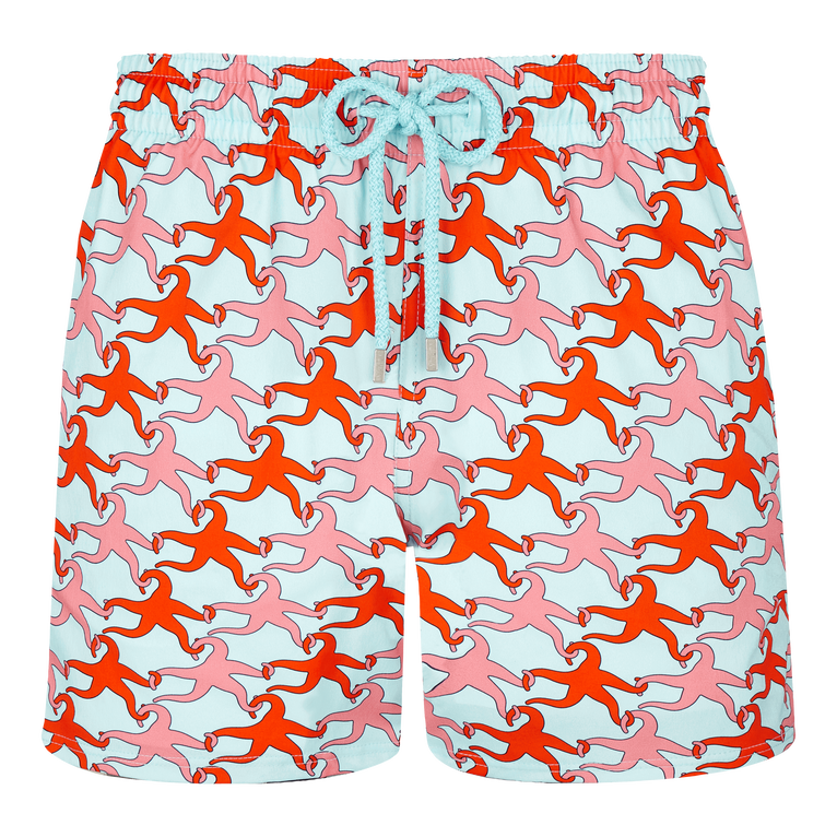 Men Stretch Swim Shorts Valentine Stars - Moorise - Blue - Size M - Vilebrequin