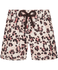 Pantalón corto de baño con estampado Turtles Leopard para niña Straw vista frontal
